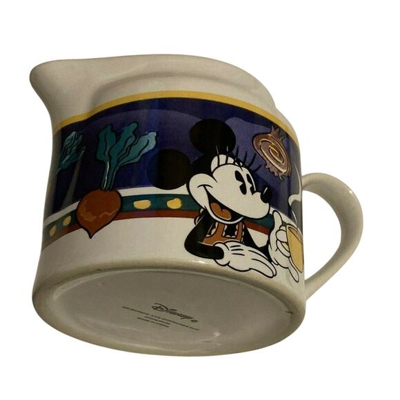 Vintage Disney Minnie Mouse Stoneware Creamer With Vegetable Pattern - Picture 1 of 4